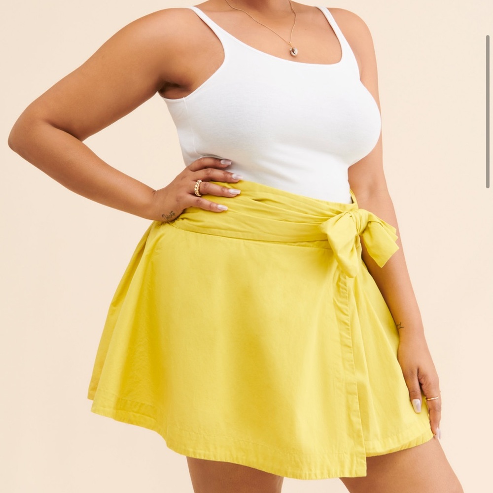 ANTHROPOLOGIE YELLOW/GOLD/LIME BOW SKIRT